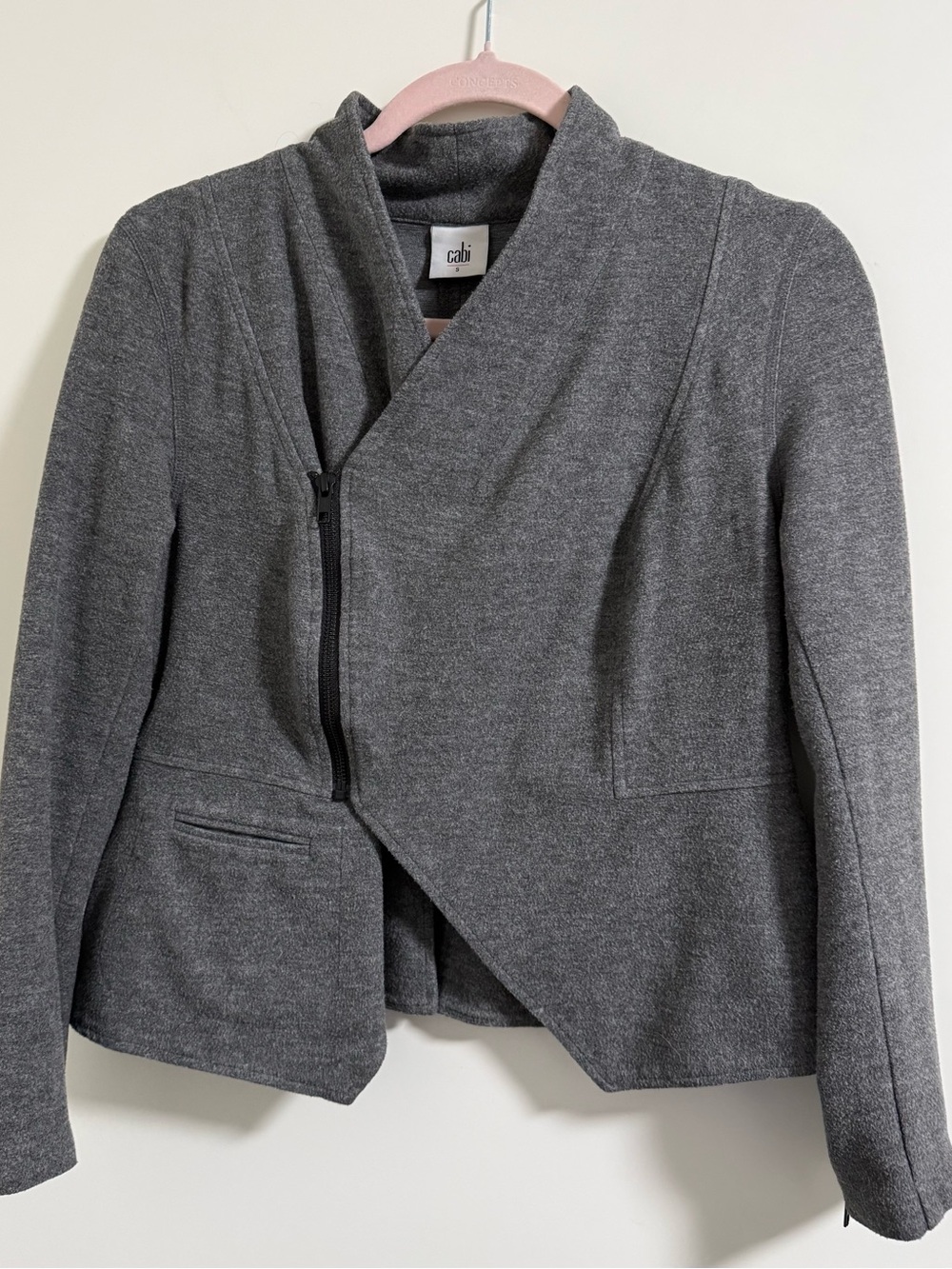 Cabi Womens Sz S Rebel Moto Asymmetrical Full Zip Jacket Casual Classic Chic